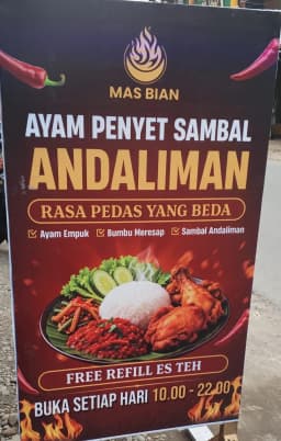 Mas Bian Ayam Penyet Andaliman